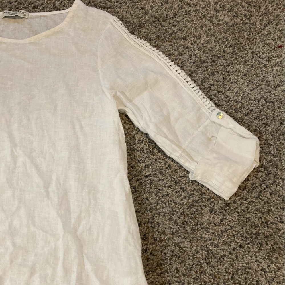 White Linen Women's Top - Picture 7 of 8